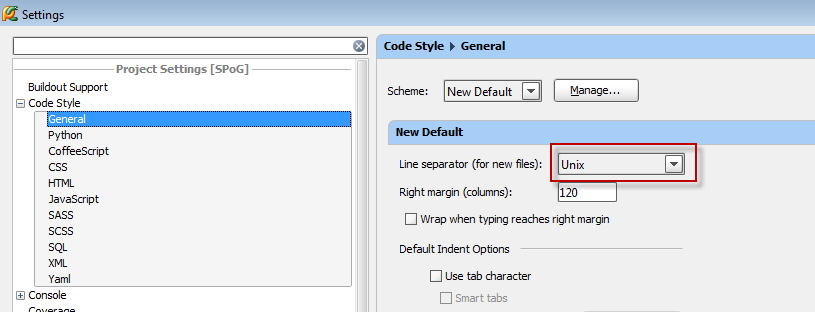 RI-Screen1 PyCharm Settings Line Seperator